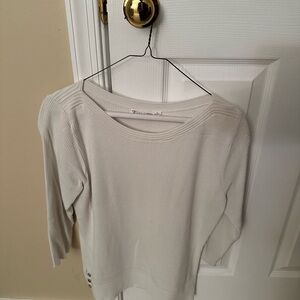 Avenue Off-White Ribbed Top